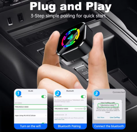 AUTOVEXI DriveLink Pro – Wireless CarPlay & Android Auto Adapter